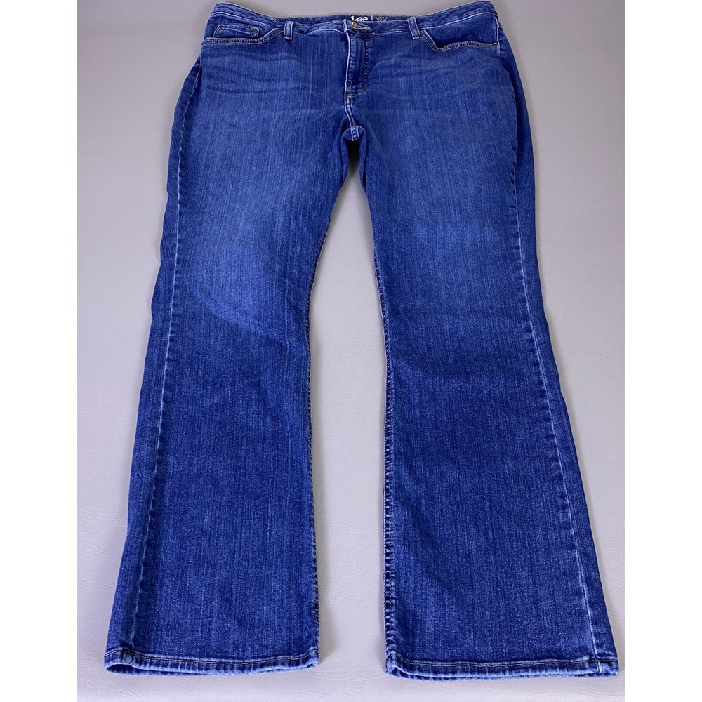 Lee Bootcut Jeans Women's Size 18 Regular Fit Mid Rise Blue Denim Medium Wash